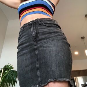Black denim skirt
